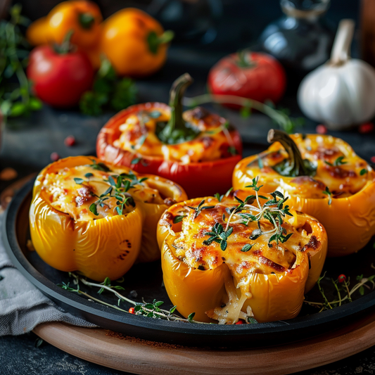 Vegan Gouda Stuffed Bell Peppers